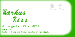markus kiss business card
